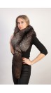 Silver fox fur scarf-collar